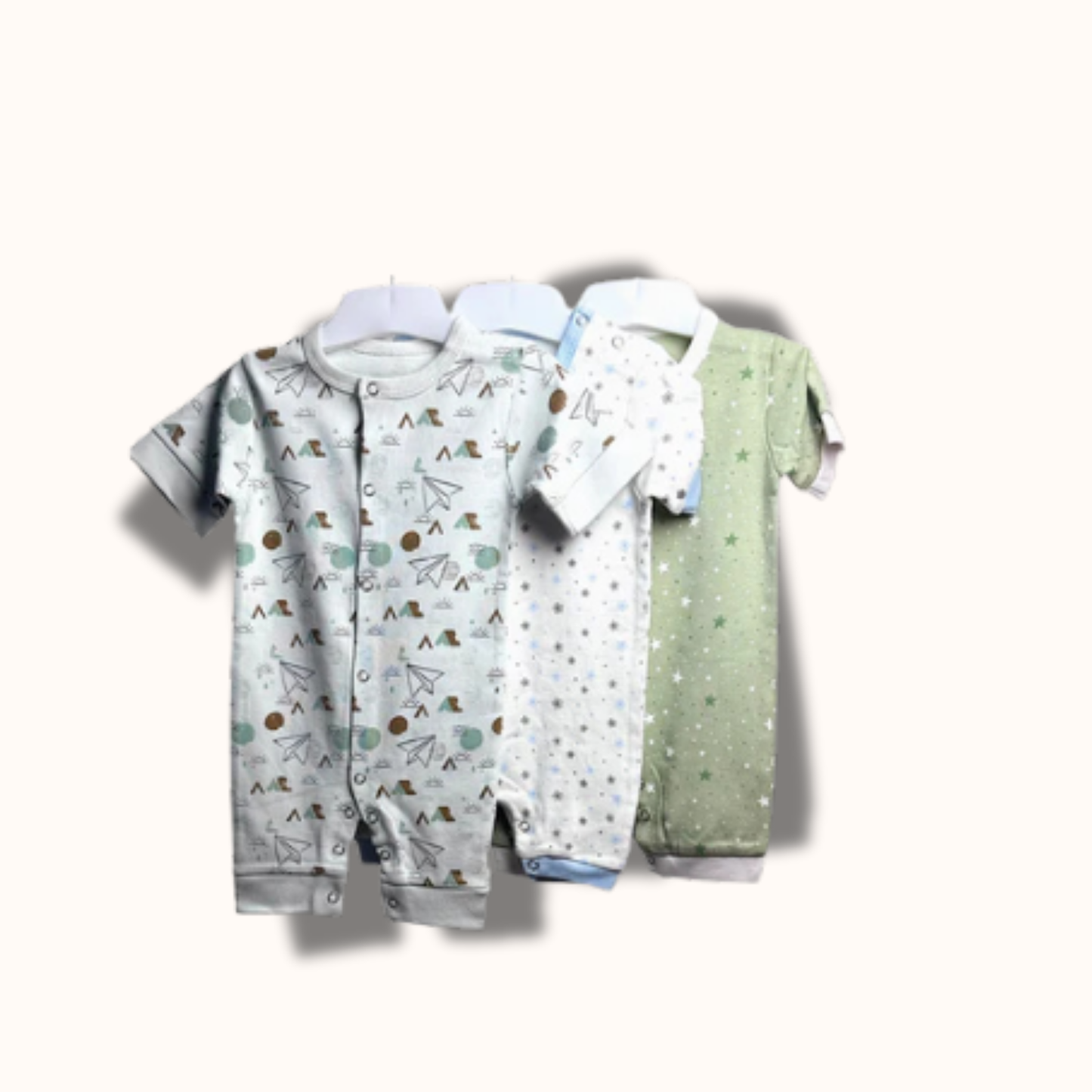 Baby Cotton Jumpsuit-UniSex 9m-12m-Combo Pack of 3-Assorted Prints 8