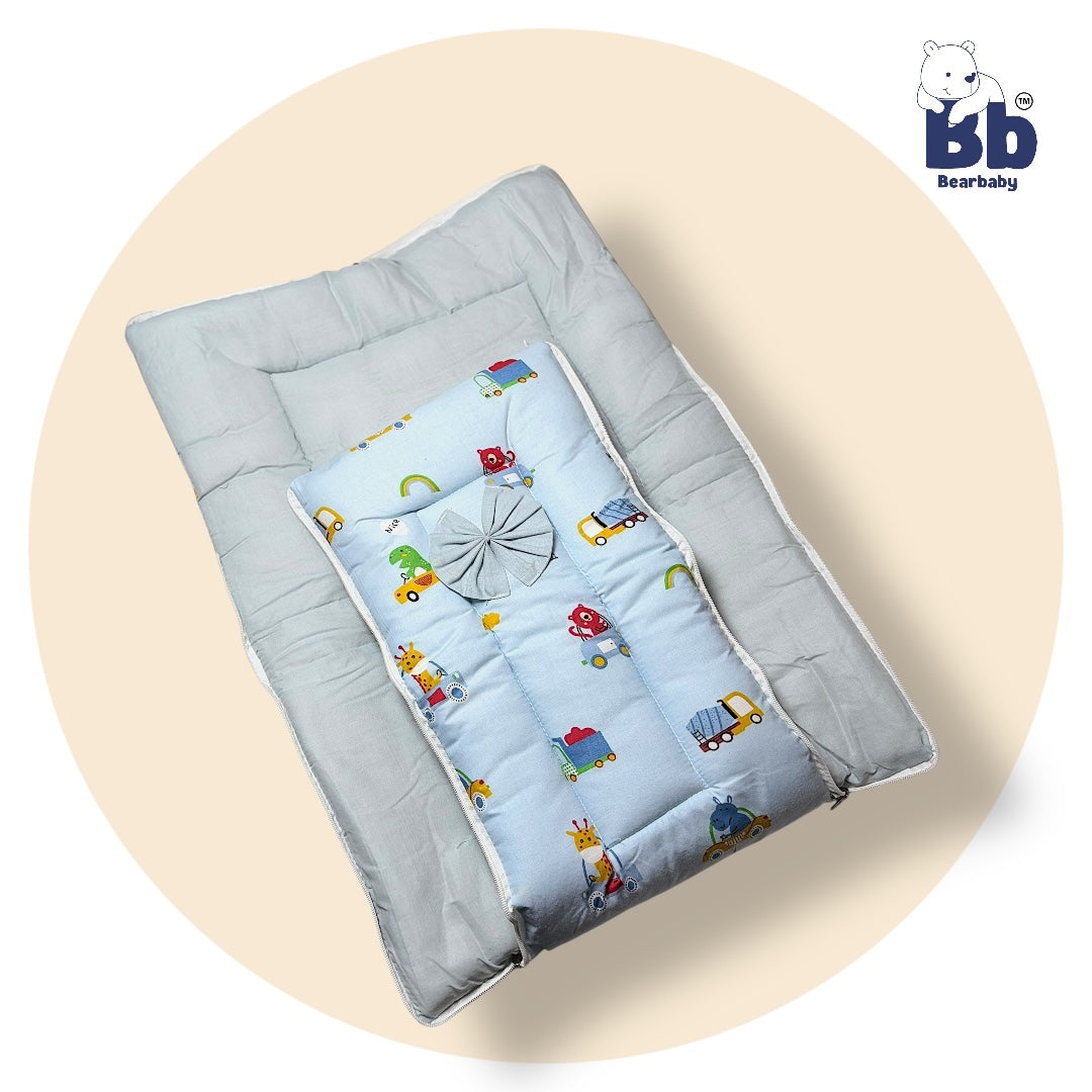 3 in 1 Baby Bed Sleeping Bag & Carry Nest Infant Portable Bassinet for Baby Carrying-Animal Print
