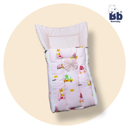 3 in 1 Baby Bed Sleeping Bag & Carry Nest Infant Portable Bassinet for Baby Carrying-Animal Print