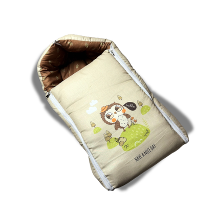 3 in 1 Baby Bed Sleeping Bag & Carry Nest Infant Portable Bassinet for Baby Carrying-owl Print