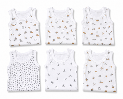 Soft cotton baby outfit combo pack of 5 for 3M-6M babies with assorted premium prints