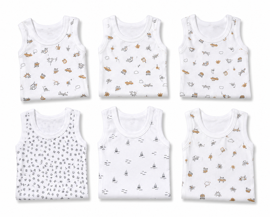 Soft cotton baby outfit combo pack of 5 for 3M-6M babies with assorted premium prints