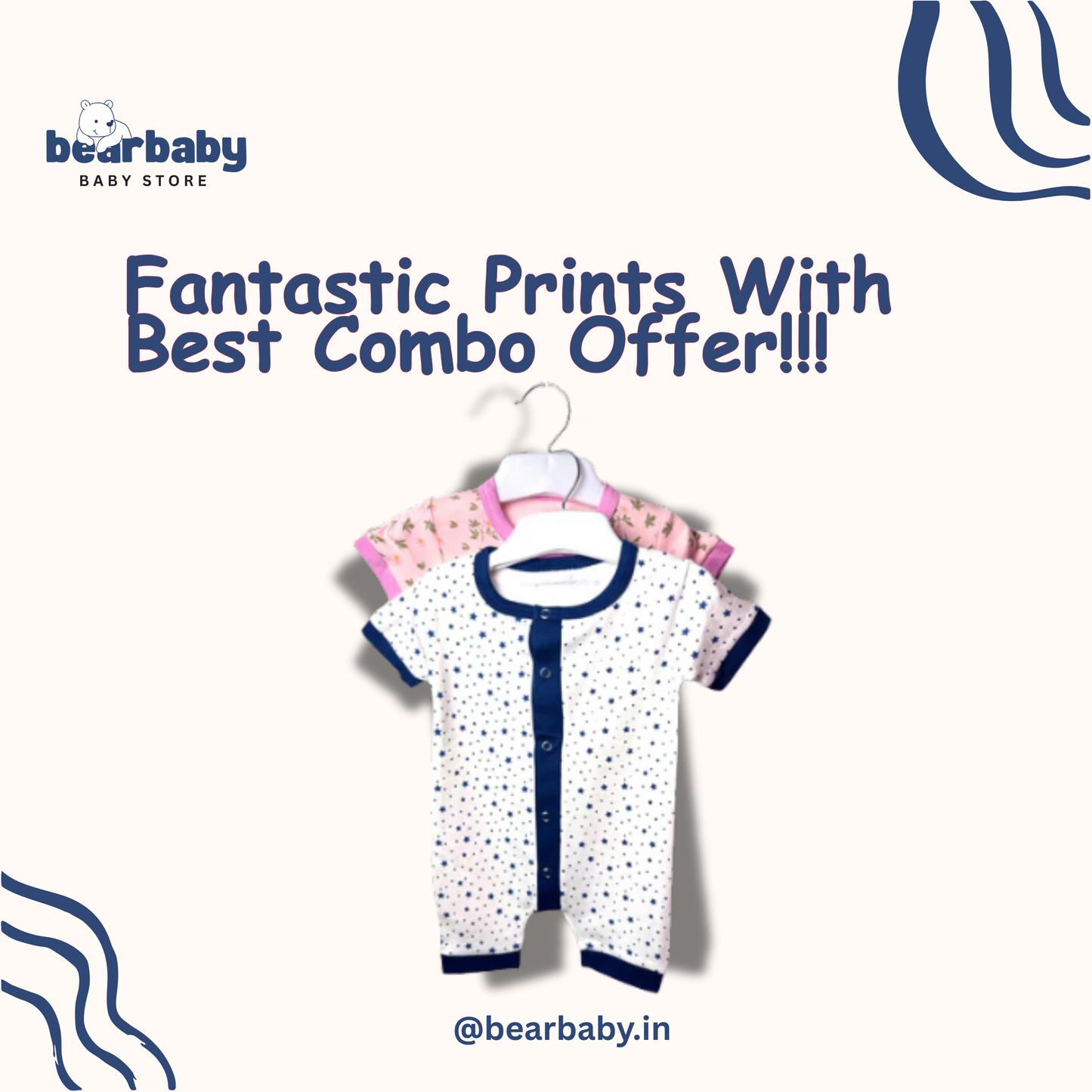 Baby Cotton Jumpsuit-UniSex 3m-6m-Combo Pack of 2-Assorted Prints 5