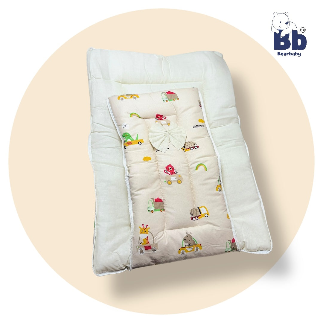 3 in 1 Baby Bed Sleeping Bag & Carry Nest Infant Portable Bassinet for Baby Carrying-Animal Print