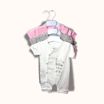 Baby Cotton Jumpsuit-UniSex 3m-6m-Combo Pack of 3-Assorted Prints 4