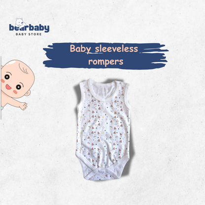 Baby Cotton Roamper Sleevless/UniSex -Size 3M to 6M-Combo Pack Of 3-Multi Print1