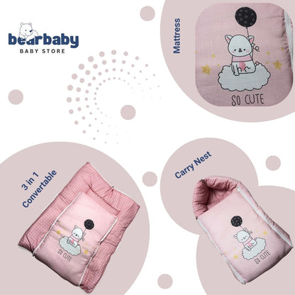 3 in 1 Baby Bed Sleeping Bag & Carry Nest Infant Portable Bassinet for Baby Carrying-So cute