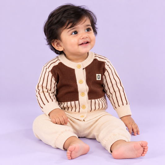 Bearbaby Baby Winter Ethnic Outfit Set | Full Sleeve Top & Pants with Cap ---6