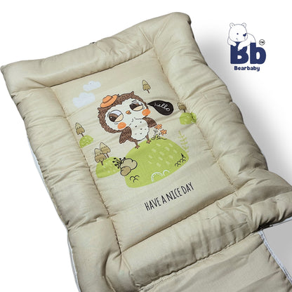 3 in 1 Baby Bed Sleeping Bag & Carry Nest Infant Portable Bassinet for Baby Carrying-owl Print