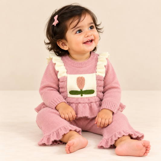Bearbaby Baby Winter Co-Ord Set | Teddy Bear Full Sleeve Top & Pants---13