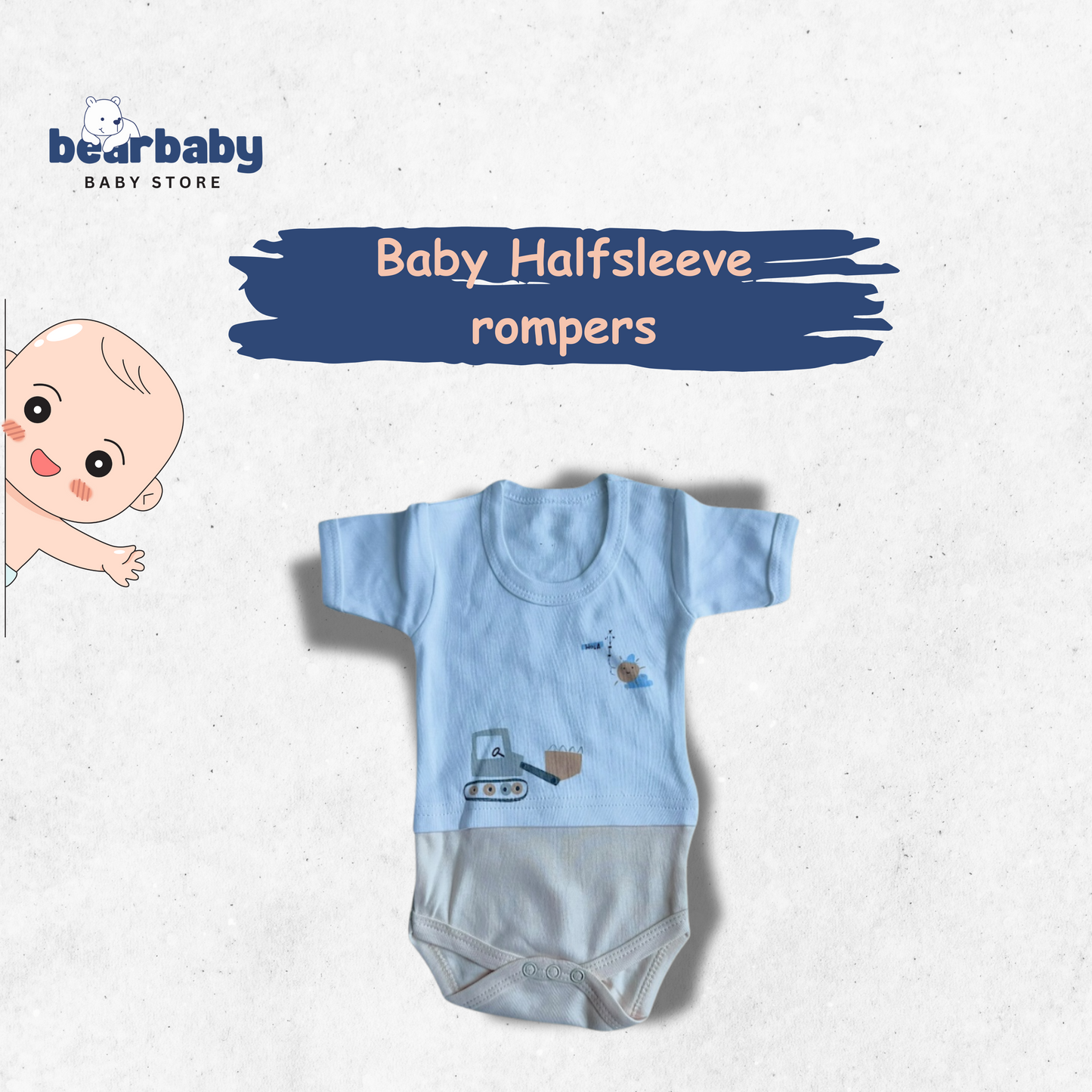 Baby Cotton Roamper Half Sleev/UniSex -Size 3M to 6M-Combo Pack Of 3-Multi Print