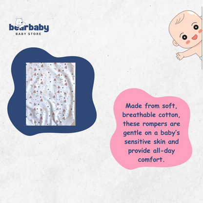 Baby Cotton Roamper Half Sleev/UniSex -Size 3M to 6M-Combo Pack Of 3-Multi Print