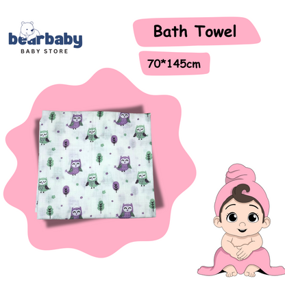 Muslin Towel for Newborn Baby-1Layer/Size 70cm*145cm-Combo Pack 2-Assorted Prints5