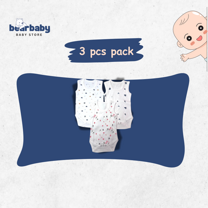 Baby Cotton Roamper Sleevless/UniSex -Size 6M to 9M-Combo Pack Of 3-Multi Print
