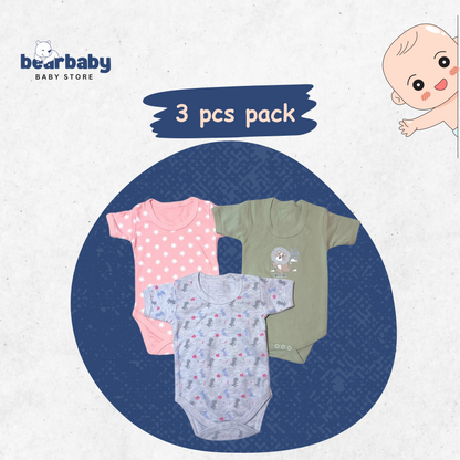 Baby Cotton Roamper Half Sleev/UniSex -Size 6M to 9M-Combo Pack Of 3-Multi Print