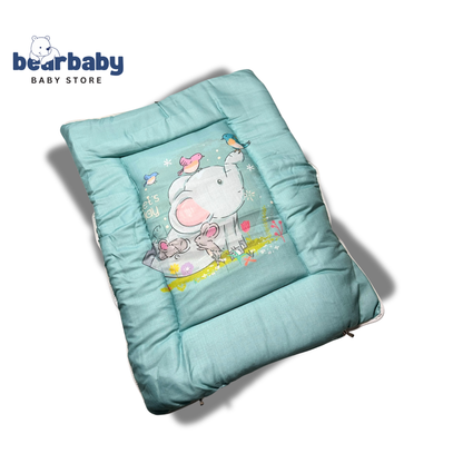 3in 1 Baby Bed Sleeping Bag & Carry Nest Infant Portable Bassinet for Baby Carrying-Elephant Print
