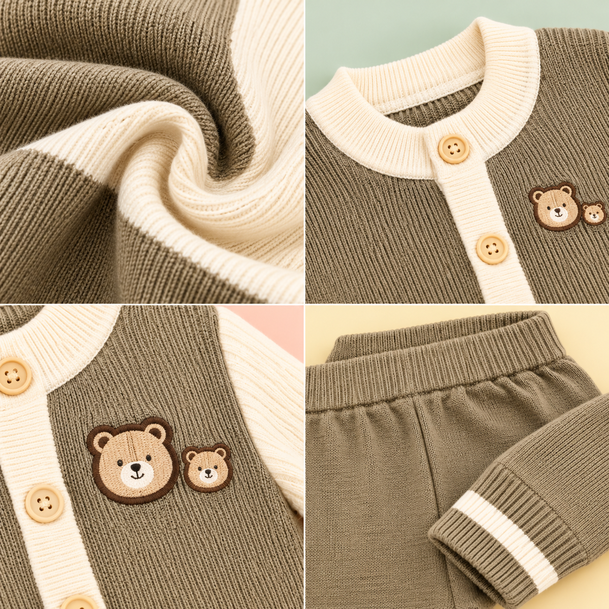 Bearbaby Baby Winter Outfit Set | Full Sleeve Top & Matching Pants ---9