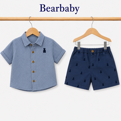 Bearbaby Navy Classic Baby Shirt & Shorts Set | 12M-24M --4