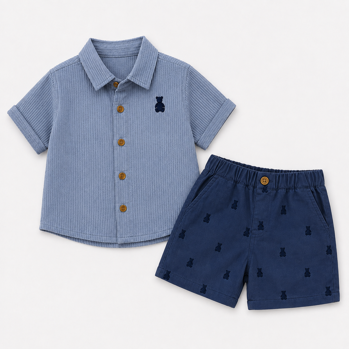Bearbaby Navy Classic Baby Shirt & Shorts Set | 12M-24M --4