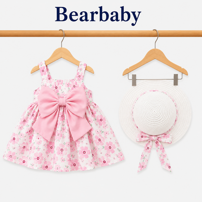 Bearbaby Blue Floral Baby Girls Dress with Hat Set | 6 Months–3 Years  --9