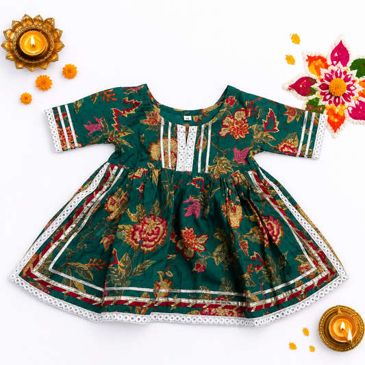 BearBaby Baby Girls Ethnic Sharara Set 0M-3Y | Neel Panna Gulzar