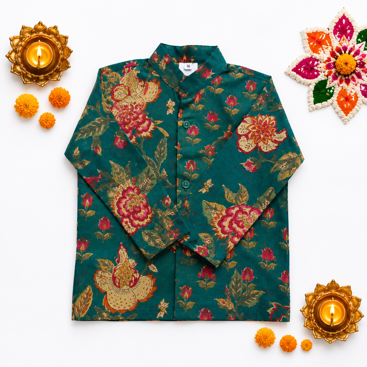 Bearbaby Baby Boys Kurta Pajama with Nehru Jacket 0M–3Y | Neel Panna Gulzar
