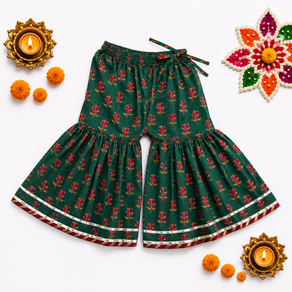 BearBaby Baby Girls Ethnic Sharara Set 0M-3Y | Neel Panna Gulzar