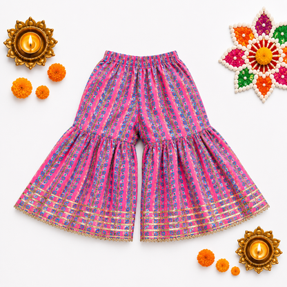Bearbaby Sibling Ethnic Wear Set 0M–3Y | Gulabi Rani Neel Pushp  BUNDLE SET