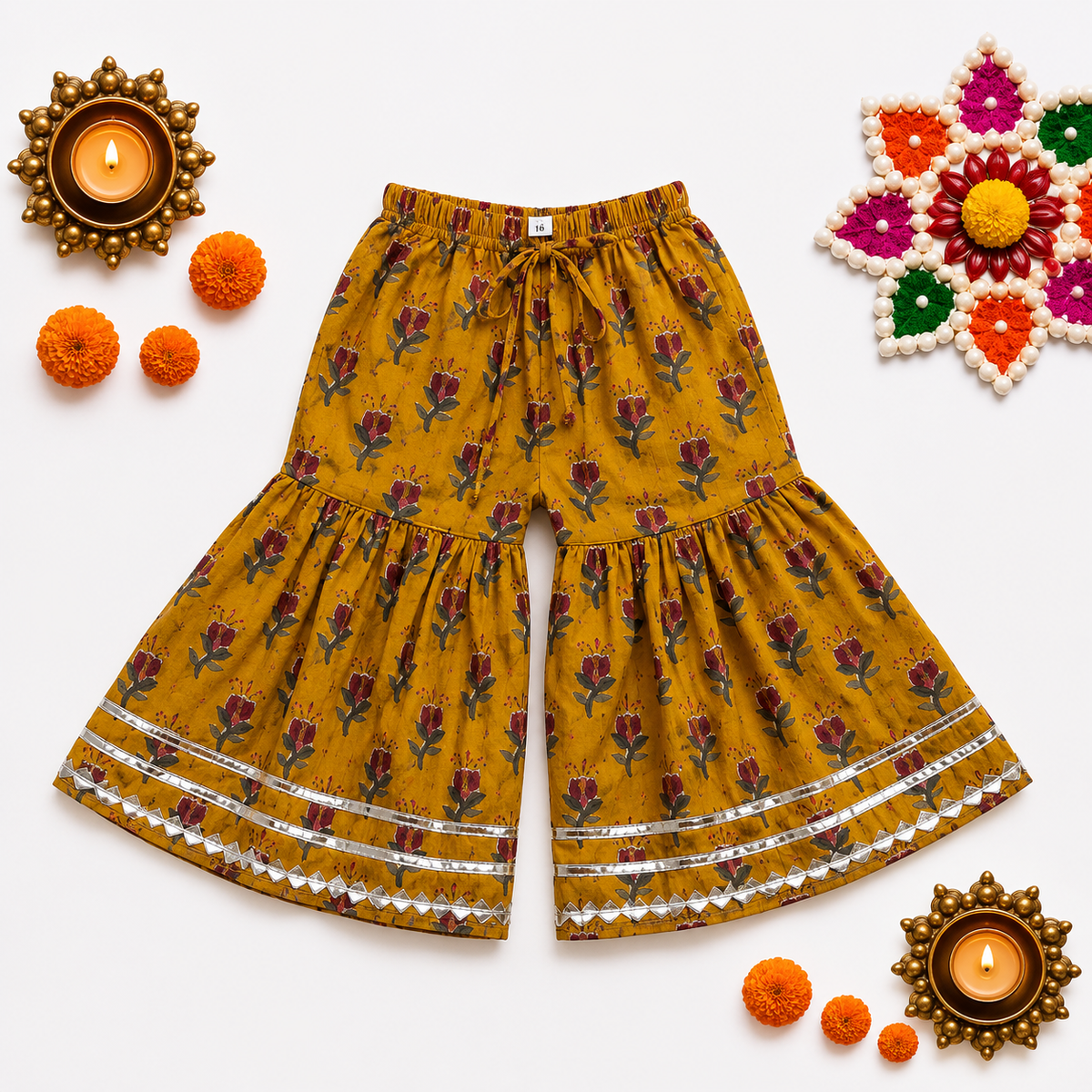 Bearbaby Sibling Ethnic Wear Set 0M–3Y | Kesar Zari Pushpangan  BUNDLE SET