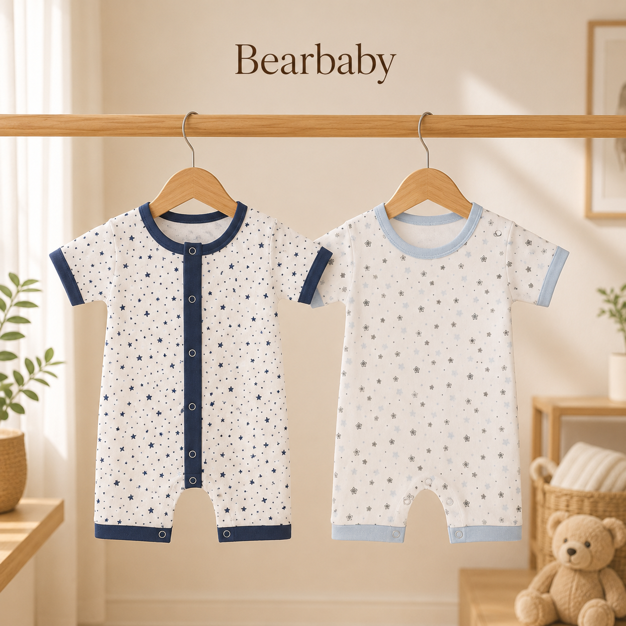 Premium Organic Cotton Baby Onesie Set of 5 by Bearbaby featuring Animal, Floral, Polka Dot and Color Block Designs