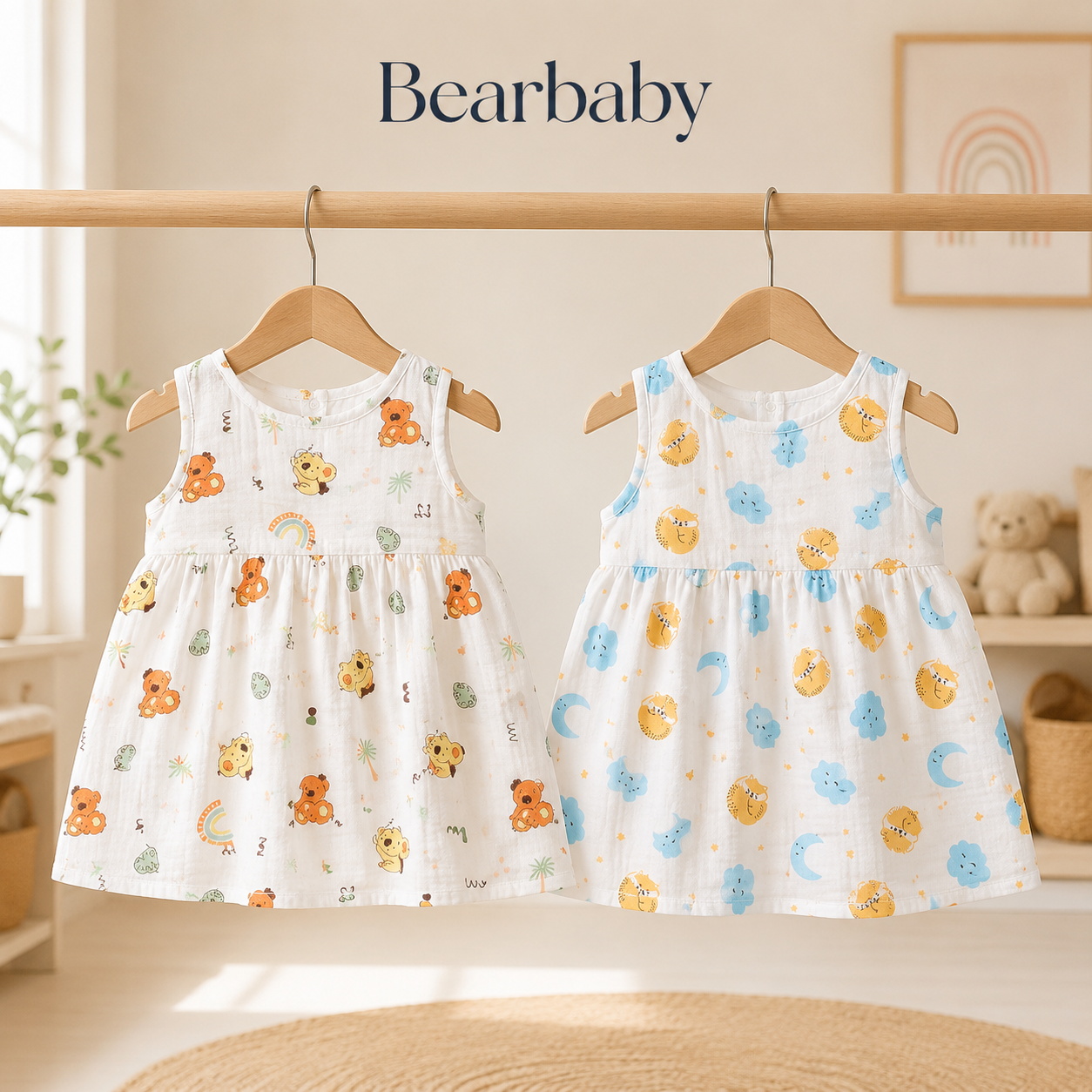 Muslin Baby Frock Combo 2 0M-3M | Assorted Prints 5