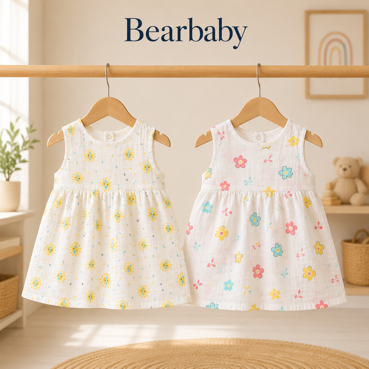 Muslin Baby Frock Combo 2 0M-3M | Assorted Prints 5