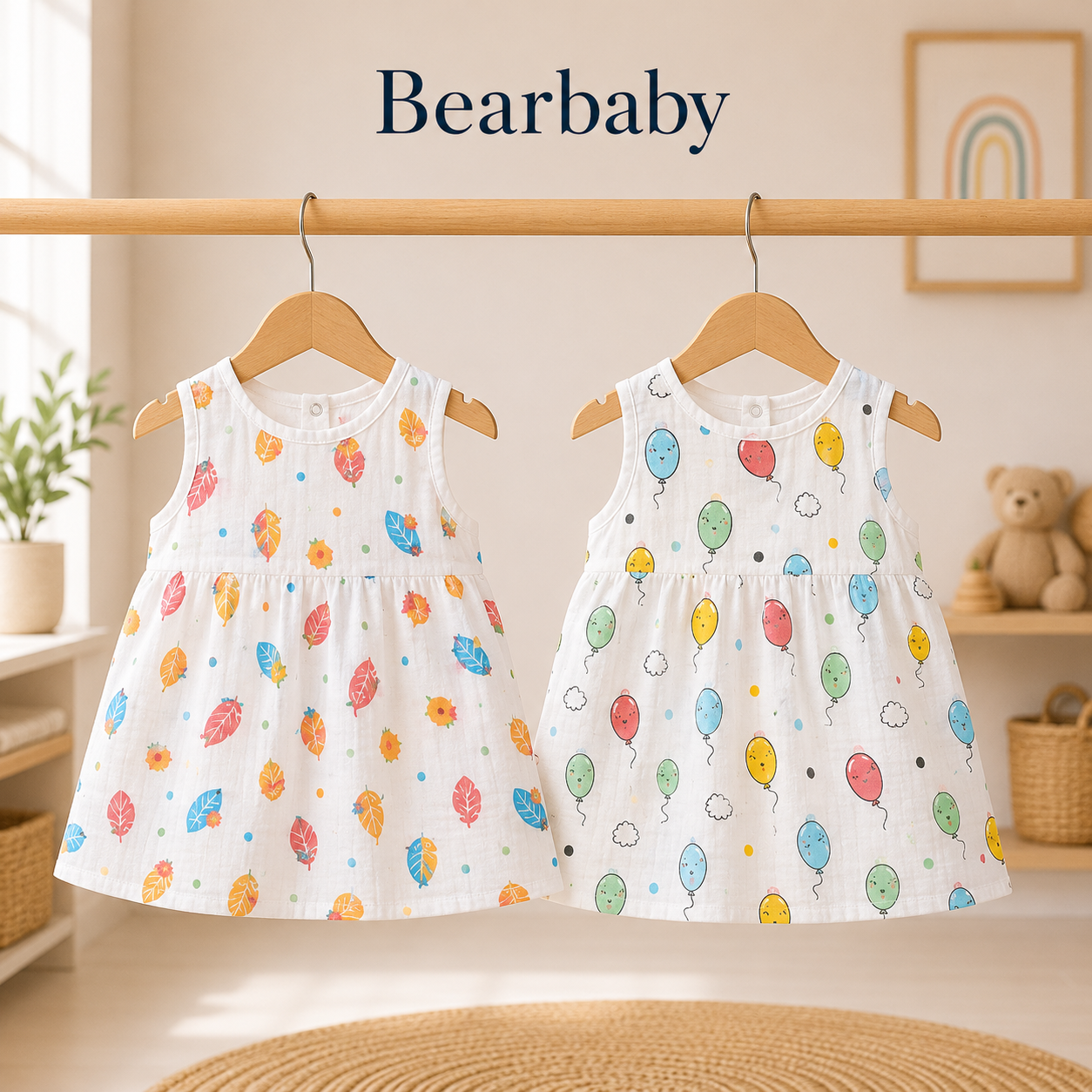 Muslin Baby Frock Combo 2 0M-3M | Assorted Prints 5