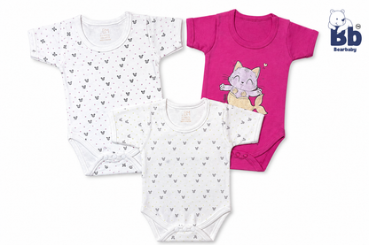 Newborn baby jumpsuit combo pack of 3 for 0M-3M babies with assorted premium prints