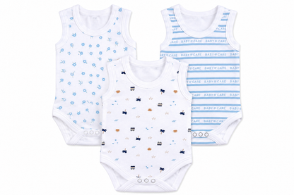 Cotton Baby Jumpsuit Pack 3 3M-6M | Assorted