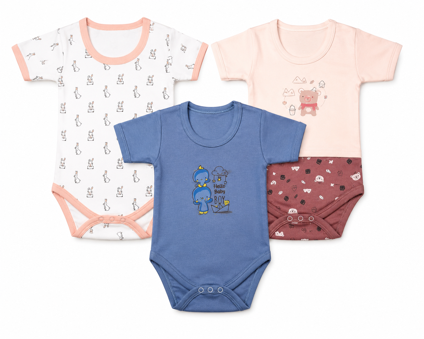Premium Romper Pack 3 9M-12M | Assorted Prints