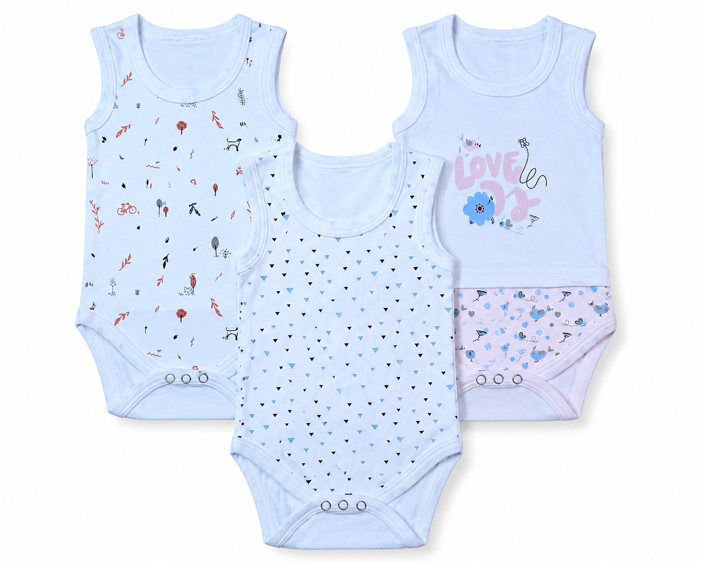 Premium Romper Pack 3 9M-12M | Assorted Prints