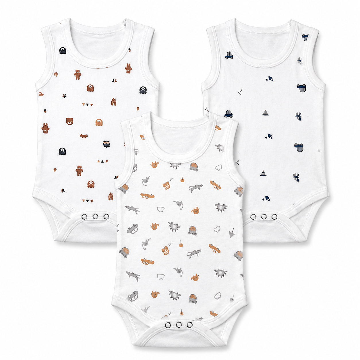 Toddler Romper Pack 3 6M-9M | Assorted Prints