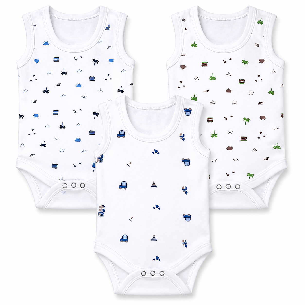 Toddler Romper Pack 3 6M-9M | Assorted Prints