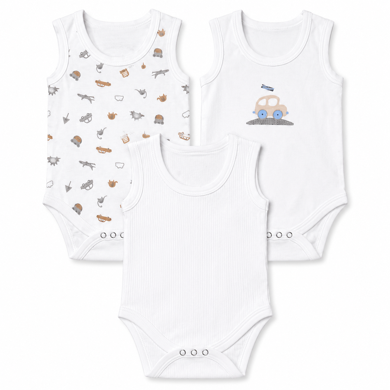Toddler Romper Pack 3 6M-9M | Assorted Prints