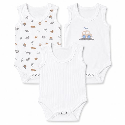 Toddler Romper Pack 3 6M-9M | Assorted Prints
