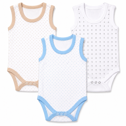 Soft cotton toddler romper combo pack of 3 for 6M-9M babies with assorted premium prints