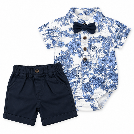 Bearbaby Tropical Leaves Baby Shirt & Shorts Set | 3M–24M  1