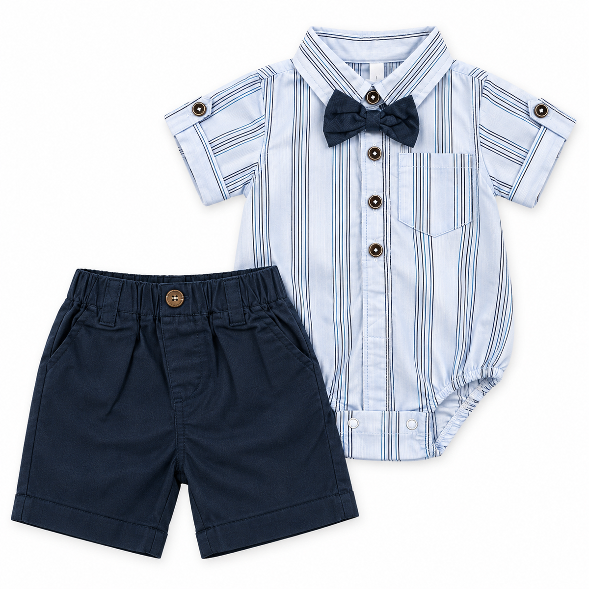 Bearbaby Tropical Leaves Baby Shirt & Shorts Set | 3M–24M  1