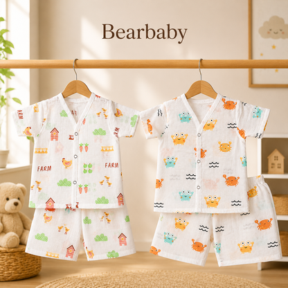 Baby Cotton Pajama Set 6M-9M | Combo Pack-2
