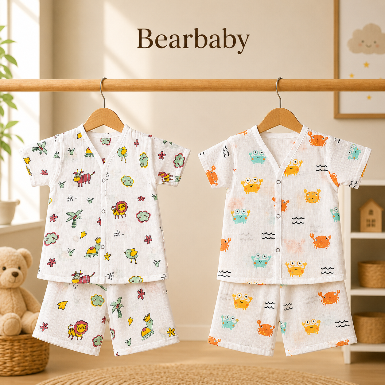 Baby Cotton Pajama Set 6M-9M | Combo Pack-2