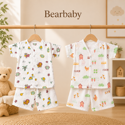 Baby Cotton Pajama Set 6M-9M | Combo Pack-2