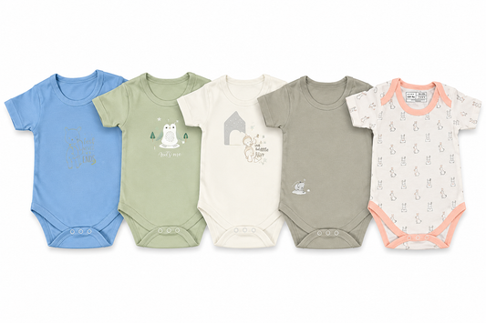 Baby Jumpsuit Pack 5 6M-9M | ASSORTED PRINTS 2
