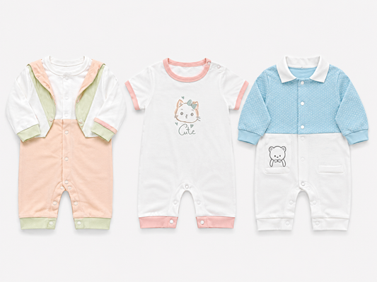 Baby Jumpsuit Combo Pack 3 6M-9M | ASSORTED PRINTS 4