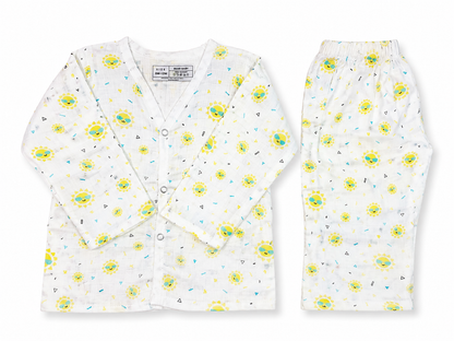 Organic Baby Night Suit 6M-9M | Sun Print